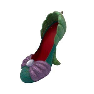 Disney Parks Ariel Little Mermaid High Heel Runway Shoe Ornament With Glitter Je